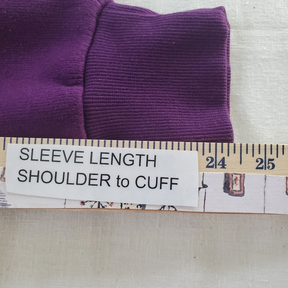 I Love London Hooded Sweatshirt sequined heart Purple ♥️ Size Large - Picture 12 of 12